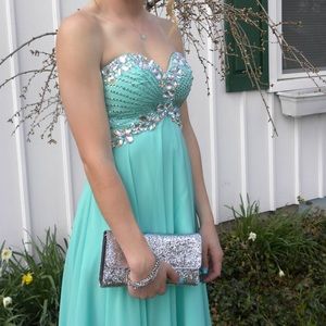 Spearmint/Tiffany Blue Prom Dress.
